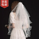 邦帛世 頭紗求婚領(lǐng)證結(jié)婚表白道具仙氣蝴蝶結(jié)頭紗超蓬松拍照氛圍道具 珍珠頭紗發(fā)夾款