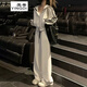 熒蒂（YINGDI）休閑套裝春秋季衛衣女休閑褲兩件套2025年新款美式復古運動(dòng)套裝女 白色套裝 S