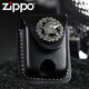 ZiPPO Zippo打火機原裝正品棕色皮套新款徽章黑色真牛皮美國正版配件鷹十字架 黑色鷹頭