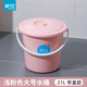 茶花（CHAHUA）水桶手提式帶蓋儲水桶pp材質(zhì)加厚學(xué)生宿舍家用洗衣洗車(chē)釣魚(yú)水 帶蓋水桶淺粉色 21L 1個(gè)