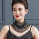 玳琪夏薄款防曬真絲圍脖女套頭絲巾百搭假領(lǐng)子桑蠶絲網(wǎng)紗脖套護頸圍巾 繁星點(diǎn)點(diǎn)