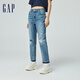 Gap女裝春季修身磨毛邊破洞高腰彈力牛仔褲長(zhǎng)褲874428 淺藍(lán)色 2(26) 亞洲尺碼
