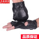名格雅頓半指手套男女冬開(kāi)車(chē)戶(hù)外運動(dòng)健身騎行霹靂街舞皮手套 黑色 均碼
