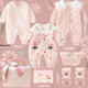 新生兒禮盒套裝嬰幼兒衣服出生女寶寶滿(mǎn)月見(jiàn)面送禮物高檔實(shí)用秋冬 草莓白巧桃栗子 0-4個(gè)月