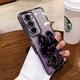 維妮恩補妝鏡兔子支架適用OPPOReno12Pro手機殼OPPOFindX7高級感新款鏡頭全包小眾硅膠防摔卡通女款外殼 【暗夜紫】鏡頭全包+補妝鏡支架 OPPO Reno12 Pro