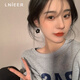 Lnieer黑色花朵耳釘女秋冬2025新款耳圈小眾設計高級感耳飾925銀針耳環(huán) 黑色花朵耳環(huán)【S925銀針】