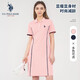 美國馬球協(xié)會(huì )US保羅polo裙2023夏季新款休閑翻領(lǐng)運動(dòng)少女修身顯瘦a字T恤裙子 少女粉 2XL 175/96A