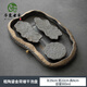 粗陶茶盤(pán)家用茶具套裝小型干泡臺(tái)日式復(fù)古排水儲(chǔ)水式茶臺(tái)功夫茶海 粗陶鎏金荷塘干泡盤(pán)