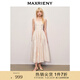 MAXRIENY【貴雅新中式-商場同款】繡花仙氣方領連衣裙 米白 M 02/36