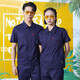 琴琴家純棉短袖工作服男裝夏季薄款上衣電焊工車間廠服耐磨工程服勞保服 藏藍色【短袖套裝】 175/XL
