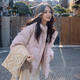SHIROMA韓版羽絨服女冬季新款簡(jiǎn)約小個(gè)子短款連帽面包服寬松加厚 奶粉色 S 建議80-115斤