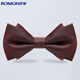 羅蒙男士領(lǐng)結雙層結婚新郎伴郎酒紅色蝴蝶結禮盒裝 酒紅色 禮盒裝