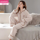 莫代爾睡衣女士冬季珊瑚絨加厚加絨保暖秋冬2025年新款法蘭絨冬款家居服 1609 M (建議穿著(zhù)體重80-105斤)