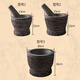 花沐禧山東老青石石臼搗蒜器家用蒜窩子搗碎搗泥器搗藥罐碓兌窩子石椿擂 老青石大號直徑15厘米純手