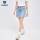 納維凱爾意大利小帆船女士牛仔短褲25夏季新款休閑半身裙褲時(shí)尚顯瘦三分褲 冰水藍 L