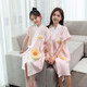 映季純棉紗布浴袍式浴巾女士可穿浴裙寶寶兒童母親子洗澡裹巾浴衣睡袍 太陽(yáng)花 成人身高尺寸135-168cm