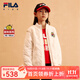 FILA龘龘龍【新年款】斐樂(lè )龍年舒適棉服2024春中大童保暖時(shí)尚外套 云菇白-WT 160