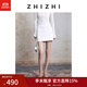 致知【創(chuàng)始人系列】 步步嬌 小A字針織短裙女25夏季新款流行白色半裙 雅白(含打底褲) M