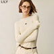 LILY【云感衫】冬新款女裝極簡(jiǎn)刺繡修身顯瘦針織衫內搭女打底 601白色 M