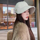 MMOPTOP韓版加寬遮臉鴨舌帽子女春夏百搭顯臉小漁夫帽明星同款休閑毛呢帽