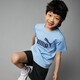 彪馬（PUMA）兒童T恤男女中大童夏季短袖T恤簡(jiǎn)約洋氣休閑圓領(lǐng)印花童裝衣服 【優(yōu)彈】冰藍 120 cm