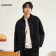 gxg.jeans男裝2024年秋季新款黑色牛仔夾克寬松休閑外套 黑色-1 185/XXL