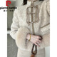 皮爾卡丹（pierre cardin）新中式國風(fēng)女裝套裝裙富家千金小香風(fēng)90羽絨服兩件套女冬裝 燕麥色套裝 XL 115-125斤