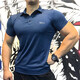 GEKM 速干運動(dòng)POLO衫男緊身衣肌肉健身上衣兄弟健身教練工服 炫彩藍 3XL 【建議180-190斤左右】