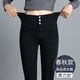 戚朵（QiDuo）高腰小腳褲女魔術(shù)褲外穿小黑褲鉛筆褲外穿彈力冬季打底褲 3扣-八分(春秋款) L(建議105-115斤)