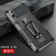 紐為蘋(píng)果xs手機(jī)殼max三防摔滑XR登山iphone x背夾運(yùn)動(dòng)散熱硅膠軟硬氣囊隱形收納支架保護(hù)套新 【機(jī)甲iPhone x/xs】尊貴黑(鋼化膜)