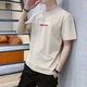 貝吉棋夏季修身短袖T恤男青少年圓領(lǐng)半袖體恤初中學(xué)生韓版潮流男裝上 1018B卡其色 XL【118-135斤】