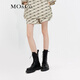 MO&Co.運動(dòng)風(fēng)復古MC老花滿(mǎn)花高腰寬松短褲休閑褲子女摩安珂 咖底黑字 S 160