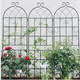 園之助鐵藝庭院柵欄戶(hù)外籬笆爬藤架花架花屏風(fēng)陽(yáng)臺隔斷花園裝飾圍欄月季 寬50cm*高201cm 2片 黑色