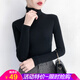 歐貝汐高領(lǐng)加厚毛衣女黑色打底衫新款春秋冬季緊身女士?jī)?nèi)搭純色針織衫 黑色 均碼