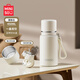 名創(chuàng  )優(yōu)品大容量保溫杯學(xué)生高顏值便攜水杯男女316茶水分離泡茶杯2025新款 慕斯白450ml【雙飲+小碗蓋】