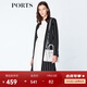 PORTS寶姿  新品商場同款 春季新品女裝簡約中長款條紋針織開衫 黑/白 S M