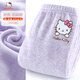 Hello Kitty兒童保暖褲女童棉質(zhì)秋褲寶寶秋冬內穿加厚加絨打底褲536紫色140