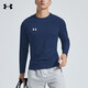 安德瑪UA長(cháng)袖T恤新款運動(dòng)服速干透氣健身跑步訓練休閑圓領(lǐng)上衣 藍色/有彈力緊身可拍偏小碼 M (建議120-140斤)