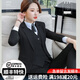 豪耀小西裝女外套職業(yè)裝女裝套裝秋冬裝正裝長(zhǎng)袖商務(wù)西服春季正裝作服 黑色西裝+西褲+襯衫 L 碼（重100-110）