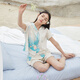 朵朵·可可夏季新款純棉針織寬松印花短袖短褲家居服睡衣女套裝 淺杏 155(S)