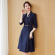 J-ME西裝連衣裙女夏季新款收腰職業(yè)裝高端精致女神范主持人上鏡正裝裙 藏青 XL 115-125斤