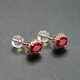 她世代【女神節禮物】紅寶石耳釘18K金鑲充填彩寶耳環(huán)附證書(shū) 1克拉 一對4*6MM(863909)