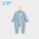 棉店棉店嬰兒睡袋春秋薄款寶寶家居空調服夏男女童睡衣兒童連體睡衣秋 淺藍色 100