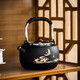 領(lǐng)藝祥鶴觀(guān)海仿鐵壺煮水壺不銹鋼煮茶家用大容量提梁壺燒水壺單壺 祥鶴觀(guān)海304不銹鋼煮水壺(黑)