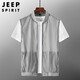 JEEP SPIRIT戶外輕薄攝影背心男士夏季休閑速干釣魚網(wǎng)眼透氣坎肩馬甲 灰色 2XL 建議150-165斤