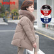 鴨鴨（YAYA）媽媽冬裝羽絨服女中長(cháng)款40歲50中年新款外套洋氣中老年人女裝衣服 卡其色 2XL (建議115-130斤)