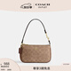 蔻馳（COACH）奧萊女包經(jīng)典標(biāo)志老花NOLITA 19號手袋麻將包腋下單肩包手提包 IM/棕黃色/棕色