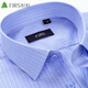 杉杉（FIRS）長(cháng)袖襯衫男中青年男士商務(wù)休閑格子襯衣 0901-307長(cháng)袖藍格 40 