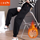 紅蜻蜓休閑褲女新款2026年秋冬季加絨褲運動(dòng)長(cháng)褲哈倫女裝束腳衛褲子女士 黑色加絨 2XL