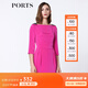 PORTS寶姿 春季新品女裝中袖中長收腰連衣裙YLV8D173NWB002 玫紅色 S (4)